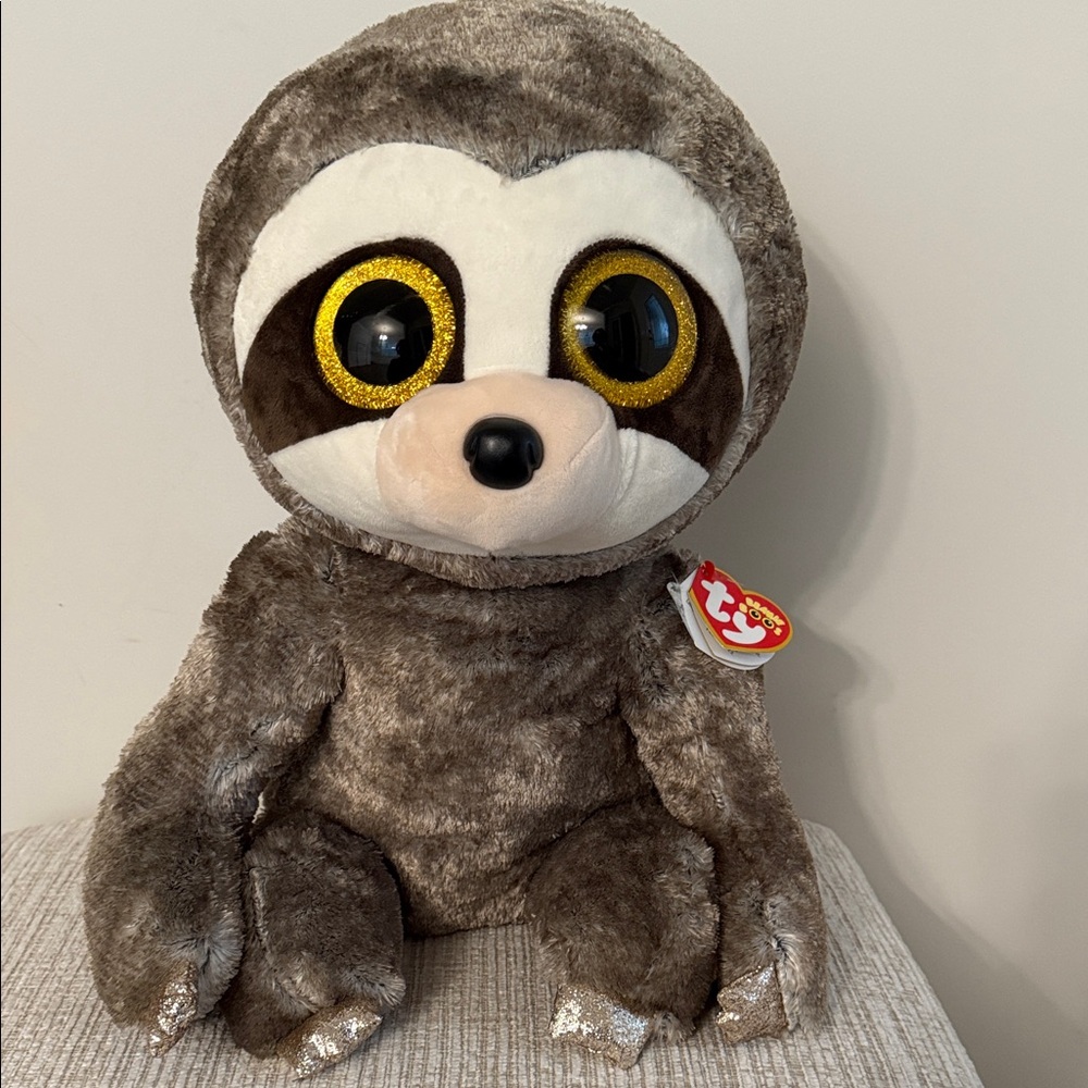 TY Beanie Boos DANGLER The Sloth Glitter Eyes Large Buddy Silk 16" NWT NEW